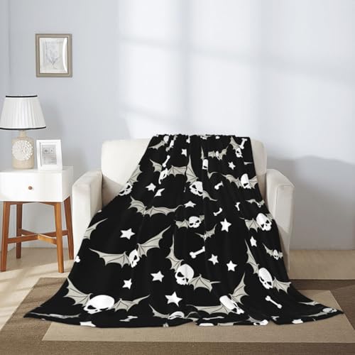 Tomalillin ZP-WSJ-MT-7-L Halloween Throw Blanket- Halloween Skull Bones Blanket, Soft, Cozy And Plush Blanket For Sofa Bed Couch Chair Dorm (Skull & Bones) 60X80 Inches thumb #7