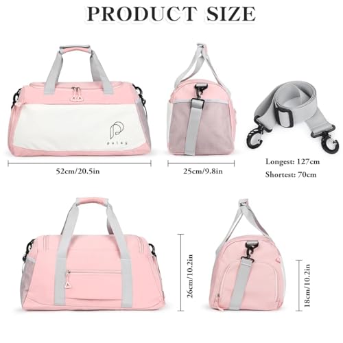 Image of PALAY Travelling Bags for Luggage Muti- Pocket Sports Duffle Bags for Women with Wet Pocket & Shoe Compartment Weekender Overnight Gym Bags for Women