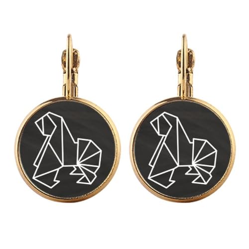 Boucles d'oreilles clip Origa confortables chien géométrique
