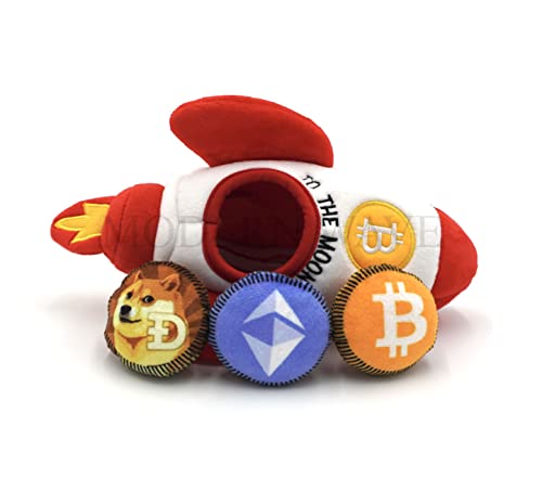 MODERN WAVE - Squeaky Plush Dog Toy Bitcoin Crypto -