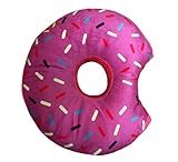 Donut Plush Pillow Stuffed Cushion Soft Toy Decor, 14 Inches (Pink Icing)