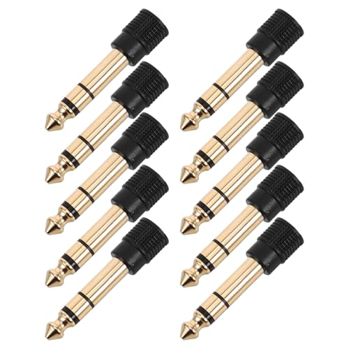 Adaptador jack de audio 35 mm hembra a 635 mm conector estéreo para micrófono y auriculares