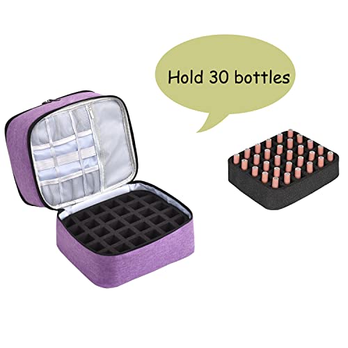Quoyiyo Organizer Bag,Double-Layer Nail Polish Storage And Nail Dryer Case,Holds 30 Bottles (15Ml) #TOP4