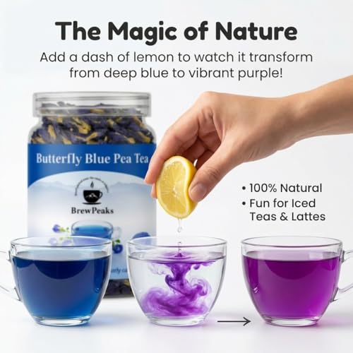 Image of BrewPeaks - Butterfly Pea Flower Tea - 25g - 60+ Cups | ANTIOXIDANT RICH | Aparajita - Shankhpushpi | Flower Based - Herbal - Caffeine Free - Detox Tea | Reusable Packaging
