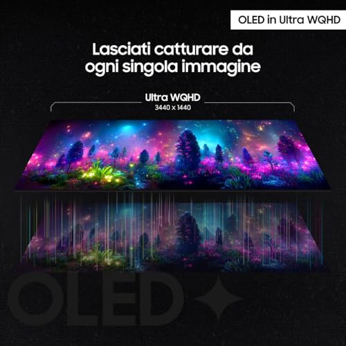 Monitor Gaming Odyssey OLED G8 (S34DG850), Curvo (1800R), 34'', 3440x1440 (WQHD), 21:9, HDR10+, QD-OLED Glare Free, 175Hz, 0,03ms (GtG), Compatibilità G-Sync, HDMI, USB, DP, WiFi, Casse, HAS - Monitor - Immagine 2