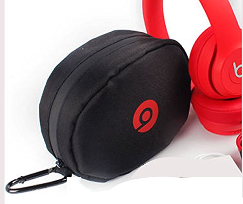 Headphone Case for Beats By Dr Dre SOLO HD with Carabiner clip. Black