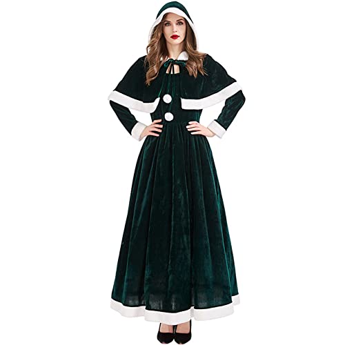 [Formemory] サンタワンピース クリスマス コスプレ サンタコスプレ レディース 可愛い サンタコス 衣装 长袖 エレガント ワンピース 帽子 マント 赤 緑 クリスマス サンタクロース 仮装 コスチューム 大きいサイズ 演出服 イベント パーティー 舞台 新年会 文化祭 クリスマス パーティー かわいい