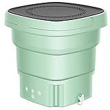  ADITAM Machine à laver portable, mini machine à laver pliable avec poignée, machine de nettoyage super silencieuse, écran tactile et machine à laver réutilisable pour vêtements, sous-vêtements,