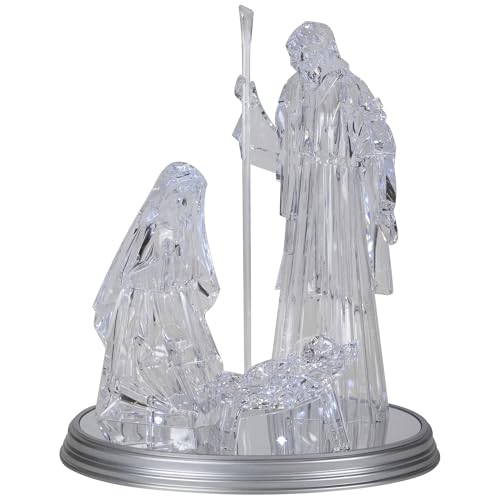 Northlight LED Lighted Acrylic Holy Family Nativity Scene on Mirror Christmas Decoration - 17