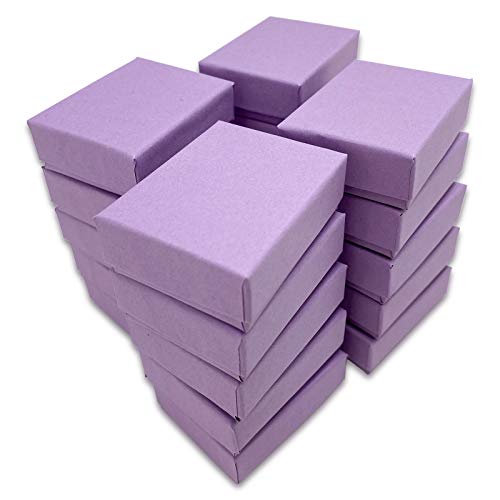 Thedisplayguys 25-Pack #11 Cotton Filled Cardboard Paper Jewelry Box Gift Case - Purple Lavender (2 1/8" X 1 3/4" X 3/4") #TOP4