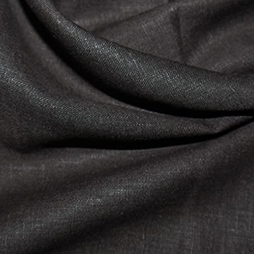 Tissu en toile de lin lavé marron au mètre 135x500 cm pour rideau et vêtement