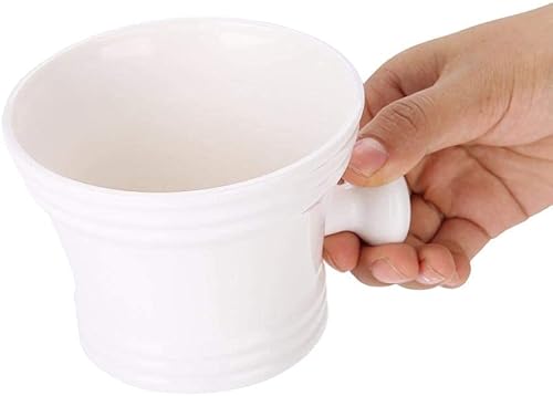 Miniatura 6 de Tazón de jabón de afeitar de plástico de 2 colores Tazón de jabón de afeitar de espuma Tazón de crema con mango pequeño Tazón de afeitar para