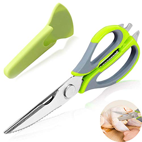 UUSHER Kitchen Scissors Heavy Duty, Come Apart Poultry Shears with Magnetic Holder Multifunction