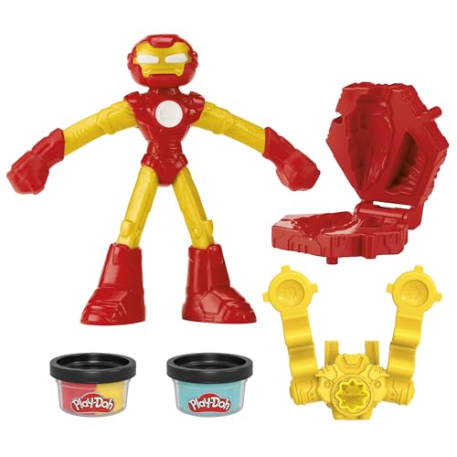 Play-Doh Marvel Lance-créations Iron Man, Coffret de pâte à Modeler avec Figurine Flexible, Loisirs créatifs pour Enfants, dès 4 Ans