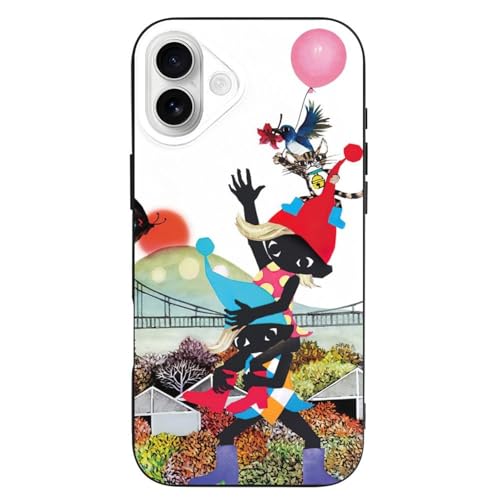 IPhone16�p �X�}�z�P�[�X ���鐴�� �G��i3�j TPU �J�o�[ �ϏՌ� �����h�~ ���h�~ �h�o ���ϖh�~ ���^ �y�� ������� ����O�o��iPhone 16 Plus�P�[�X�Ή�black