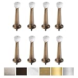 Liberty Premium Door Stoppers Metal Solid Rigid Door Stop Brushed 3' (Antique Brass, 8 Pack)