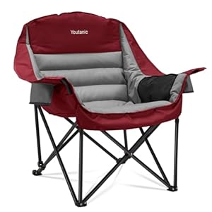 Oversized Camping Chair, Portable Folding Camping Chairs with Side Pocket, Cup Holder and Carry Bag, Heavy Duty Outdoor Camping Chairs for Adults, Fishing, Sports, Trip, up to 400lbs, Style 3