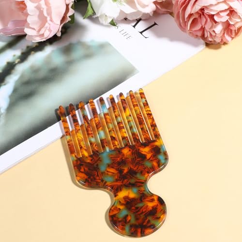 Peine para cabello rizado con dientes anchos 12.3 cm marrón miniatura 6