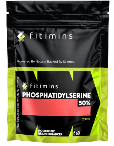 Phosphatidylserine 200mg | High Strength Nootropic Supplement | 60 Vegan Capsules | 2-Month Supply | Memory Stress & Anxiety Relief Concentration & Brain Health Support | UK-Made | Fitimins