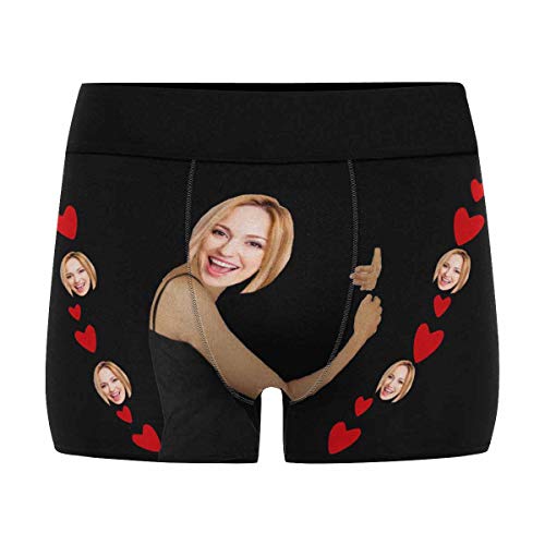 Custom Men's Boxer Briefs Printed with Funny Photo Face Unlimited Rides for Her