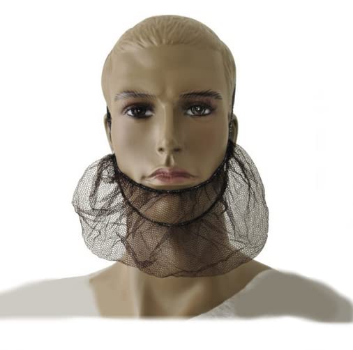 Losuya 50 Stück Einweg-Bartabdeckungen aus weichem Nylon, Bienenwaben-Bartnetze, schwarz
