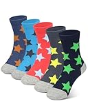 COTTON DAY Kids Boys Girls Crew Dress Socks Bright Colorful Design 10-12 Years Stars Size XL