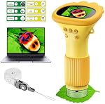Kids Microscope - Portable Mini Labsters Microscope with 1000X Magnification, 2" LCD Screen with Prepared Slides