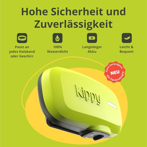 Kippy Dog | GPS for Dogs - Waterproof GPS Tracker for Dogs with Collar Attachment - Activity and Health Tracker for Your Dog, with Virtual Fence and Notifications - Green Color