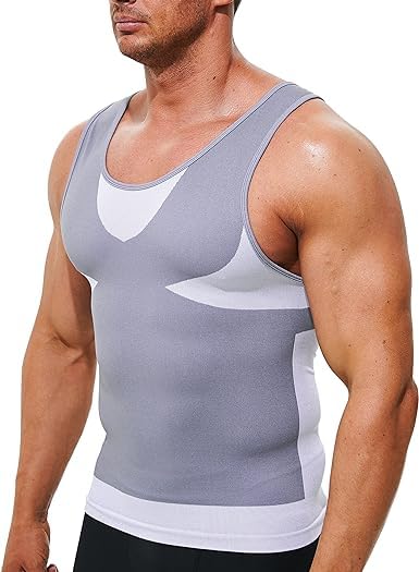 Ionic Shaping Vest, 2023 New Men Chest Gynecomastia Compression Top Comfortable and Breathable, Perfect Body, Athletic Shaper Tank Top Abs Abdomen Slim Vest Undershirt (3 Color Clothes + 3 Bracelets)