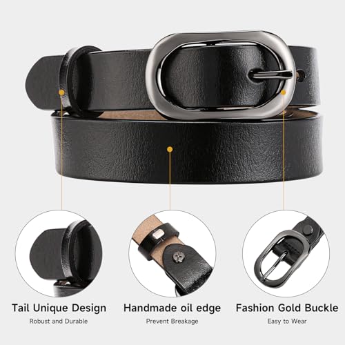Women's Belt for Fashion Jeans Dress Casual Leather Ladies Waist Belts with Gold Buckle4
