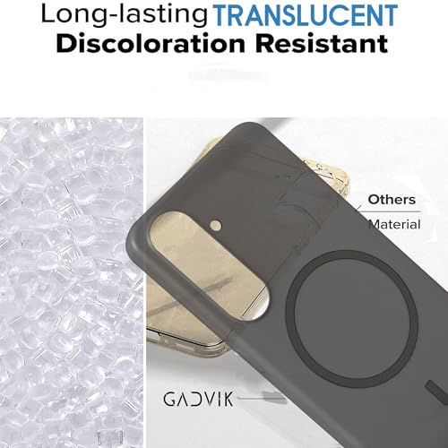 Image of Compatible for Samsung Galaxy A57 5G Translucent Hard Back | Only Compatible with Wireless Magnetic Accessories | Thin and Slim Magnetic Back Cover (Black)