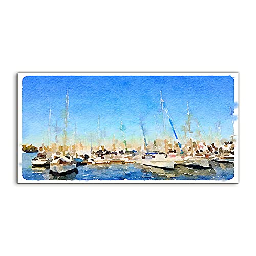 Photo acrylique salon haut de gamme Water Boat Sky format panoramique