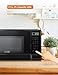 COMMERCIAL CHEF 1.1 Cu Ft Microwave with 10 Power Levels, Small Microwave with Push Button, 1000W Countertop Microwave with Kitchen Timer, Door Lock, & Digital Controls, Black