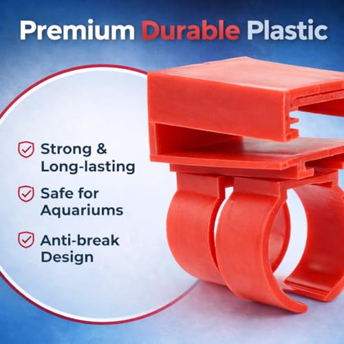 Image of VAYINATO 2 PCS Universal Aquarium Light Clip Holder, LED Tube Mount Brackets for Fish Tank, Durable Plastic Clamp for Aquarium Lighting Support (Red)