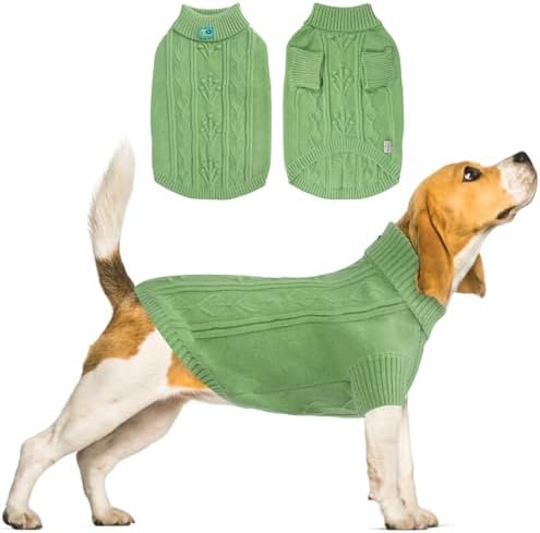 Pet Clothing,Dog Sweaters,Turtleneck Pet Sweaters for Dogs Boys or Girls,Knitted Pet Clothes,Pullover Dog Sweater,Pet Sweater,Suitable for Dogs Various Sizes or Breeds(Matcha Color,XS