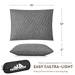Small Shredded Memory Foam Pillow, Camping Pillow Travel Pillow - Compressible Medium Firm, Breathable Cover, Ideal Backpacking Hiking, Airplane and Car - Image 2