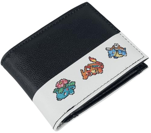 Pokémon Pixel Starter Unisexe Portefeuille Noir/Blanc Polyester