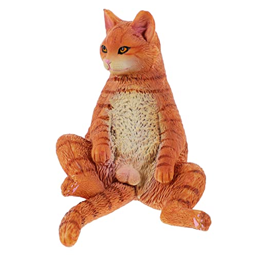 HOMOCONO Figurita De Gato Pequeña Adorno Decorativo De Gato Simulado para Escritorios Escultura Realista para Decoración del Hogar y Juguete Infantil