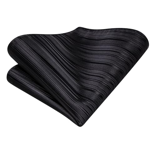 Image of Hi-Tie Men Ties Sets Silk Stripe Paisley Necktie Pocket Square Cufflinks for Business Wedding