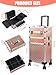 EBANKU 3-in-1 professioneller Make-up-Zugkoffer, Aluminium-Kosmetikkoffer, rollender Make-up-Koffer, extra großer Trolley, （Roségold）