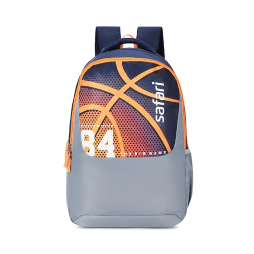 Safari Alpha 32L School bag for Boys and Girls, Office use/travel bag for man & women, Casual 2 Compartment Printed Large Men's Backpack Bags with Organizer, File holder, Color - Navy Blue