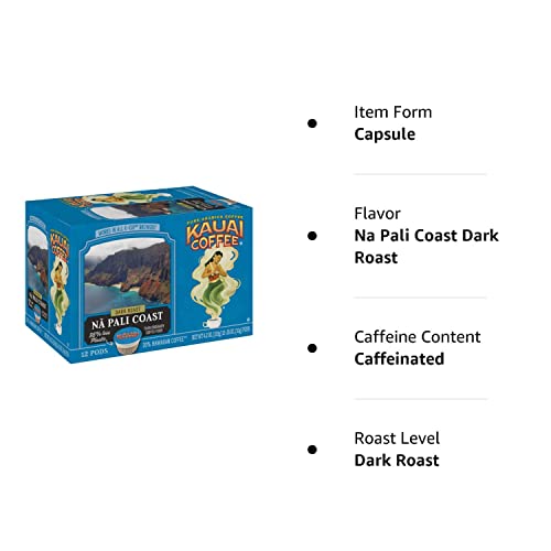 Kauai Coffee Single-Serve Pods, Na Pali Coast Dark Roast- Arabica Coffee, Grown, Harvested And Roasted In Hawaii, Keurig-Compatible Cups - 12 Count (Pack Of 4) #TOP7