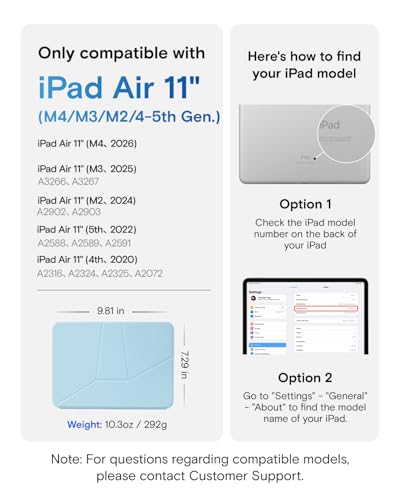 Image of MOFT Dynamic Folio Case for iPad Pro 11 Inch Case, 2022 /2021 /2020 /2018 Model (4th /3rd /2nd /1st Generation), Silm Magnetic Stand Case with 20+ Viewing Angles, Auto Wake /Sleep, Soothing Mist x Misty Cove