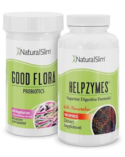 NaturalSlim Digestive Health Bundle – Good Flora & Helpzymes - Potent Probiotics & Powerful Digestive Enzymes for Better Digestion & Absorption of Food Nutrients | Formulated by Frank Suarez