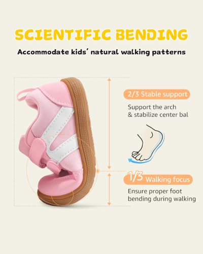 Image of Toddler Wide Toe Box Barefoot Shoes for Boys & Girls Zero Drop Sneakers Little Kids Tennis Running Casual Shoes Baby First Walking Non-Slip Shoe Lightweight Comfort Outdoor Activities