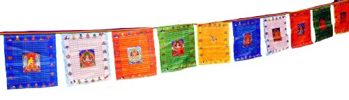 Drapeaux de prière bouddha tibétain en satin premium grand format