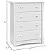 Storkcraft Crescent 4 Drawer Chest (White) – GREENGUARD Gold Certified, Dresser For Nursery, 4 Drawer Dresser, Kids Dresser, Nursery Dresser Drawer Organizer, Chest of Drawers
