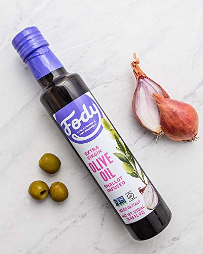 Fody Foods Vegan Extra Virgin Olive Oil | Italian Made Shallot Infused | Low FODMAP Certified | Gut Friendly | IBS Friendly Kitchen Staple | Gluten Free Non GMO