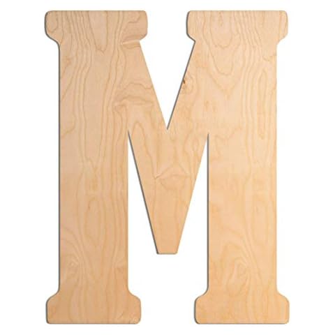 UNFINISHEDWOODCO Unfinished Vintage Large Monogrammed M, 15 Inch Tall Wood Letter, 15" Cover