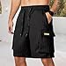 XDFVC Mens Straight Shorts Drawstring Elastic Waist Casual Baggy Fashion Breathable Shorts Summer Outdoor Beach Gym Trousers Black